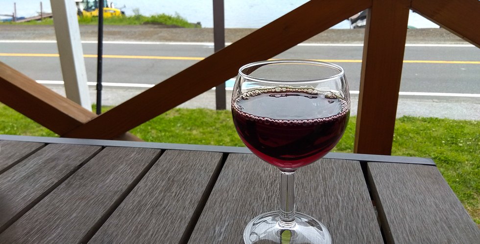 山中湖を見ながら赤ワイン
